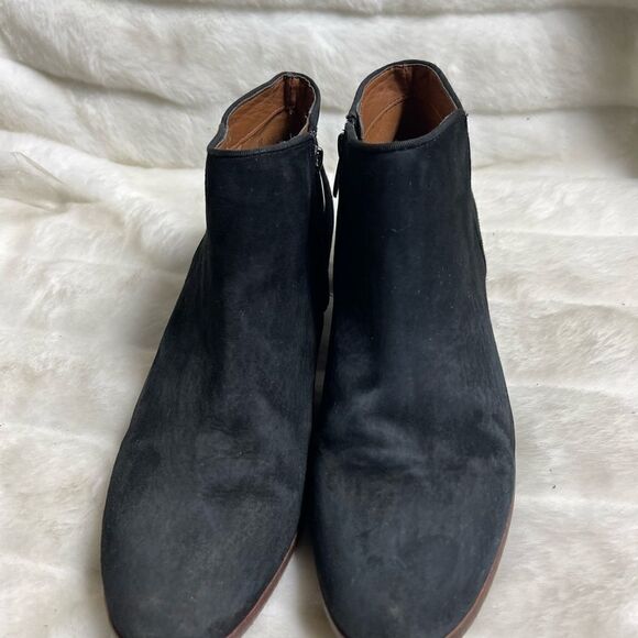 Sam Edelman black Leather suede ankle boots side zipper pointed toe size 9.5 - Picture 2 of 12